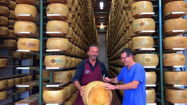 In Emilia Romagna we visit a local small Parmigiano Producer and taste and learn all about the popular cheese